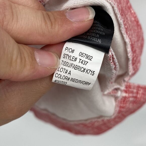 Mercer & Madison Womens Stretch Round Neck Short Sleeve Back Zip Blouse Medium - Picture 5 of 9